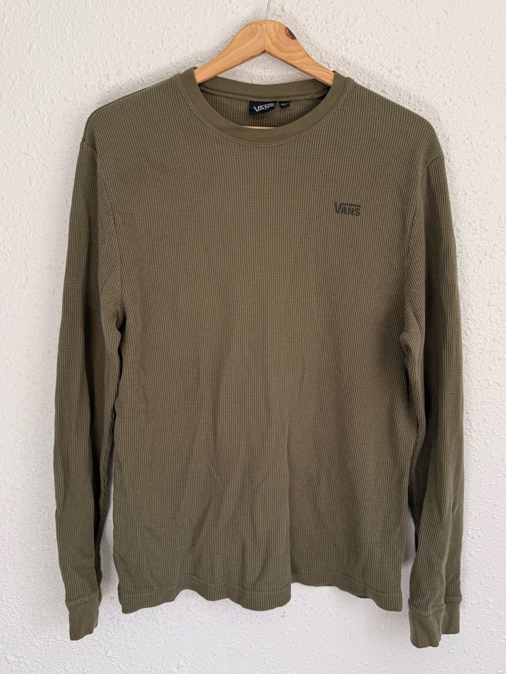 Vans green waffle thermal long sleeve shirt men’s L
